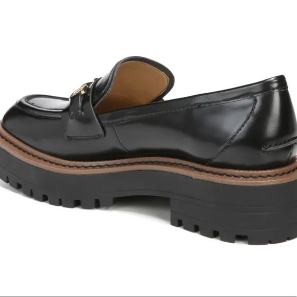 Sam Edelman Black Loafers with Gold Accent - Picture 2 of 11